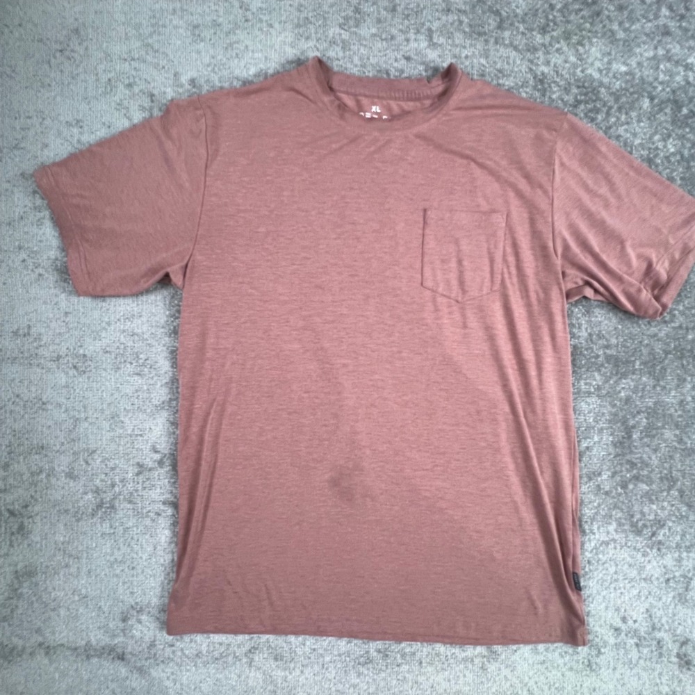 Free Fly Mens Bamboo Pocket T-Shirt XL Mauve Heather Short Sleeve Crew Neck Fish